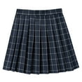 thumbnail image 4 of JIKNTTR Plaid Skirts For Women High Waist Pleated Skater Skirts Women's Casual Pleated A Line Mini Skirt Basic Versatile Skirts Vintage Midi Skirts, 4 of 5