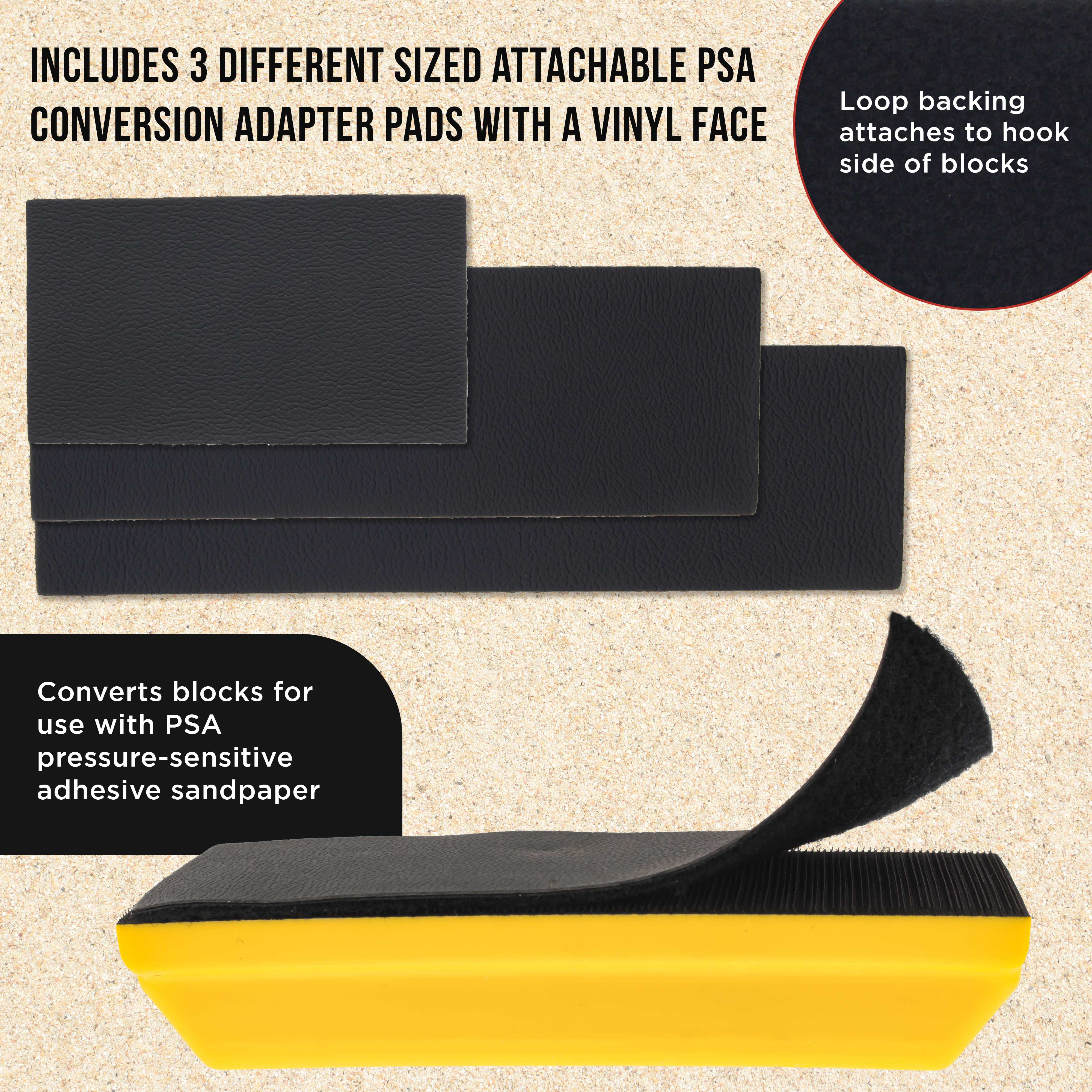 2 Pack Dura-Gold Pro Series Rectangle 5 x 2-3/4 Dual Density 2 Sided EVA Sanding Block Hook & Loop Backing Automotive Paint Prep Sand Woodworking Furniture PSA Sandpaper Conversion Adapter Pad 
