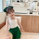 thumbnail image 5 of Gibobby Camisa Elegante Top de verano para niñas, ropa interior de mezcla de algodón para niños, camisola para niñas, camiseta interior para niños, camiseta para bebés para （Blanco， 4-5 Años), 5 of 5