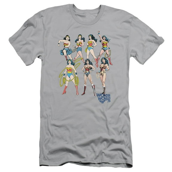 JLA Justice League Decades Later S/S Adult 30/1 T-Shirt Silver