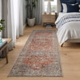 thumbnail image 3 of Bloom Rugs Washable Non-Slip 7 ft Runner - Orange / Olive Beige Traditional Oriental Runner for Entryway, Hallway, Bathroom, and Kitchen - Exact size: 2'6" x 7', 3 of 10