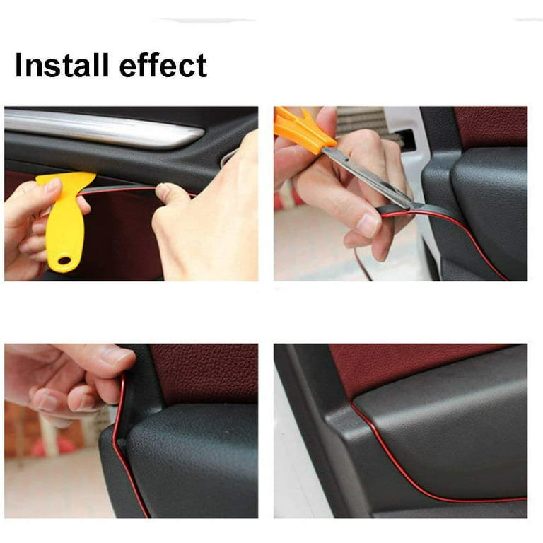 Car Interior Trim Strips with Installing Tool 16.4Ft Car Interior Moulding  Trim Strips Universal Car Interior Decorative Molding Trim for Door