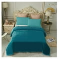 thumbnail image 2 of TiaGOC Fleece Plush Blanket 4.5 LB, 1 Ply, Korean Mink Blanket King 85" x 95" - Super Soft and Warm, Lightweight and Cozy Fuzzy Solid Color Fleece Blanket for Bed, Teal, 2 of 6