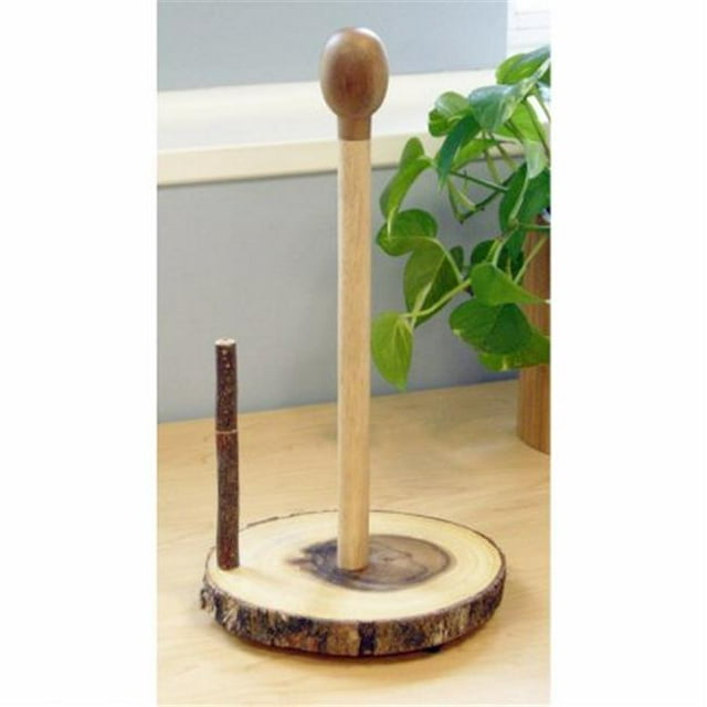 Lipper International 1039 Acacia Standing Towel Holder with Slab Bark Base & Post