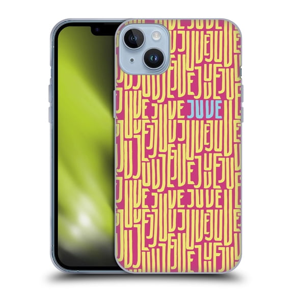 Head Case Designs Officially Licensed Juventus Football Club Patterns Text Soft Gel Case Compatible with Apple iPhone 14 Plus