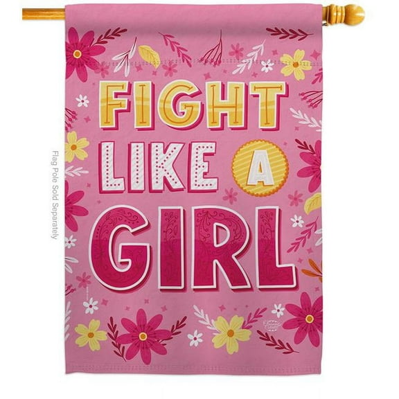 Ornament Collection H192627-BO Fight Like Girl Support Feminism 28 x 40 in. Double-Sided Decorative Vertical House Flags for Decoration Banner Garden Yard Gift