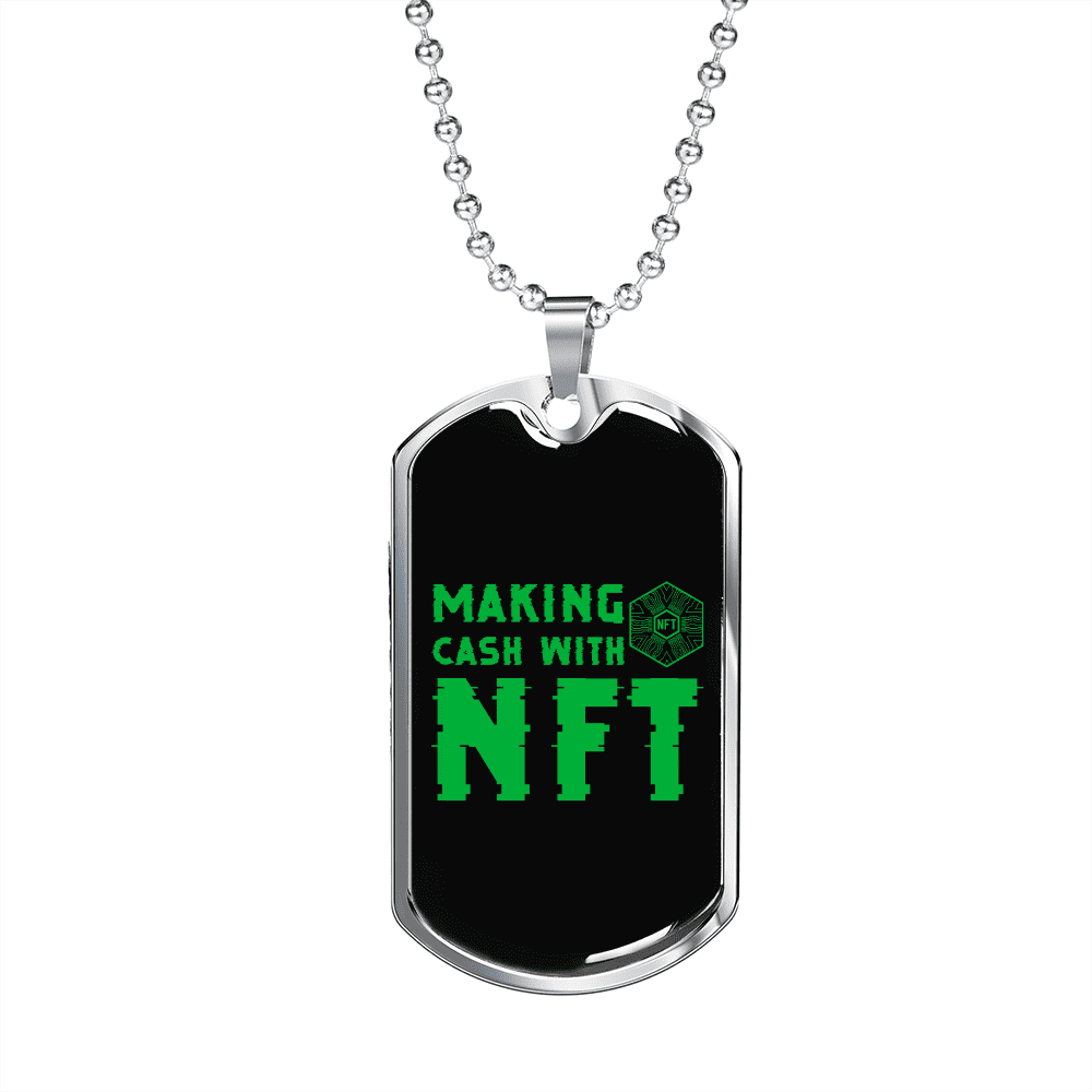 Making Cash With NFT Crypto Necklace Stainless Steel or 18k Gold Dog Tag  24