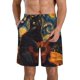 thumbnail image 1 of Fotbe Starry Night Cat Guitarist Trajes de Baño Estampados para Hombre, Shorts de Verano de Secado Rápido, Ropa de Playa, Bañadores-XX-Large, 1 of 6