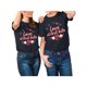 thumbnail image 1 of 1pc "Love at First Bite" Matching Couples T-Shirt Set - His & Hers, 100% Cotton, Casual Black Tees wCamisetas para mujer, lindas camisetas con estampado gráfico, de manga corta, estilo casual, para ve, 1 of 8