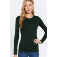 thumbnail image 2 of Simply Fashion Active Basic CrewNeck LongSleeve Slim Fit Cotton Tshirts,dark green,medium, 2 of 4