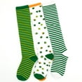 thumbnail image 2 of TeeHee Women's St. Patrick's Day Cotton Knee High Socks 3-Pack (Shamrock), 2 of 8