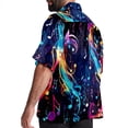 thumbnail image 3 of Note Men's Casual Printed Poplin Short Sleeve Button Down Beach Shirt with Spread Collar Top, 3 of 6