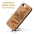 thumbnail image 3 of Case Yard Wooden Case Outside Soft TPU Silicone, Slim Fit Shockproof Wood Protective Phone Cover for Girls Boys Men and Women, Supports Wireless Charging Aloha Pineapple Design case for iPhone-SE, 3 of 7