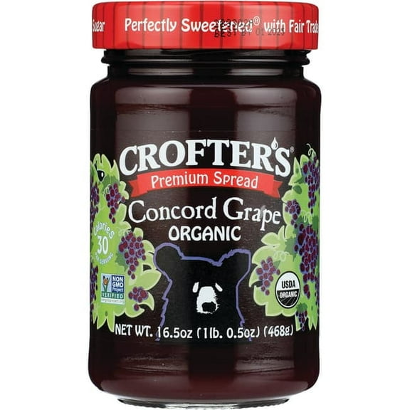 Crofters Organic Fruit Spread Concord Grape 16.5 oz