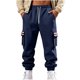 thumbnail image 2 of Ceisia Men Solid Color Loose Casual Pants Elastic Waist Drawstring Sports Gift Work Trousers, 2 of 9