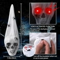 thumbnail image 3 of Halloween Skull Decor Voice Activated Decor with LED Red Eyes, Outdoor Indoor,Scary Halloween Skull Decorations for Home Party (1PC, White), 3 of 9
