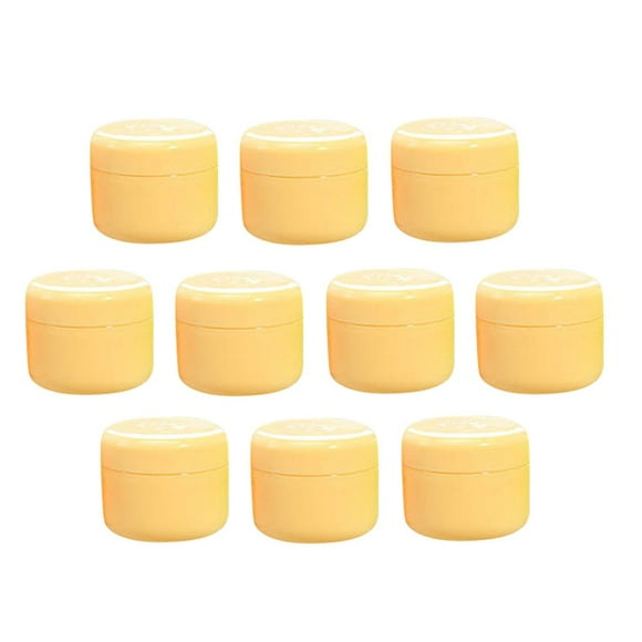 Paquete envases cosméticos facial vacíos de plástico rellenables con tapa White-100g Amarillo- Colco Botella cosmética recargable