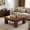 Dark Brown, variant on 47 Inch Modern Farmhouse Coffee Table, Rectangular Low Profile Wooden Center Table for Living Room with Open Shelf, Black Accent Furniture Black