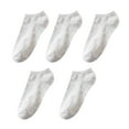 thumbnail image 2 of Dengjunhu 5 Pairs Spring Summer Unisex Socks Solid Color Non-slip Short Tube Sweat-absorbing Boat Socks for Sports, 2 of 7