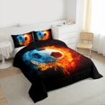 thumbnail image 3 of Castle Fairy Soccer Twin Comforter Sets,Abstract Flame Water Bedding Set,Sport Bedding Set, 3 of 8
