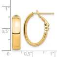 thumbnail image 4 of Auriga Fine Jewelry 14K Yellow Gold 5mm Oval Hoop Earrings for Women, 4 of 5