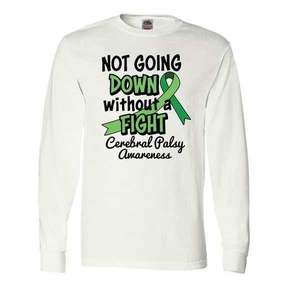 Inktastic Not Going Down Without a Fight Cerebral Palsy Awareness Long Sleeve T-Shirt