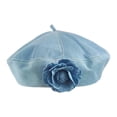 thumbnail image 2 of Boina de mujer, sombrero de moda para fiestas de primavera, viajes, festivales, tocados y disfraces. Azul vaquero claro, 2 of 9