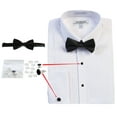 thumbnail image 3 of Gioberti Men's Kent Lay Down Collar Long Sleeve Tuxedo Dress Shirt with Bow Tie, 3 of 3