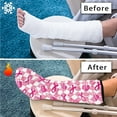 thumbnail image 7 of Jiueut Breast Cancer Leg Cast Covers Pink Ribbon Foot Cast Covers for Shower Adult Size M Waterproof Foot Cast Cover for Shower Adult Decorative Leg Plaster Cover, 7 of 7