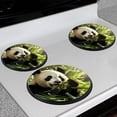thumbnail image 2 of BaHomeck Electric Stove Burner Covers Set of 4,Round Metal Gas Stove Burner Covers 8 Inch and 10 Inch,Kitchen Decor,Happy Panda Eating Bamboo, 2 of 2