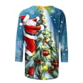 thumbnail image 5 of GERsome Christmas Vacation Shirt, Christmas Shirts for Women Cute Santa Claus Print 3/4 Sleeve Tops Blouses Dressy Casual Crew Neck Holiday T Shirts Size XXL, 5 of 5