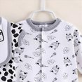 thumbnail image 4 of CAUYDY Preemie Girls Outfits Newborn Boys Clothes Baby 2 Romper + Warm Hat + Bib + Socks 5Pcs Cotton Set for Unisex Infant Fall Winter Sizes 0-3 Months,Grey, 4 of 5
