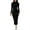 Black, variant on hotojiny Long Sleeve Dress for Women Ruched Bodycon Formal Wedding Guest Dress Elegant Stretchy Cocktail Party Midi Dress