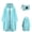 Sky Blue, variant on LoyisViDion Coat Women Rain Jacket Coat Printing Hooded for Adults with Pockets Tops White One size