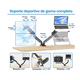 thumbnail image 3 of Soporte De Monitor Ajustable De Doble Brazo Con Bandeja  Malubero NEGRO, 3 of 5