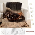 thumbnail image 5 of Coffee Beans Blanket Soft Cozy Warm Throw Blanket for Couch, Plush Fuzzy Flannel Fleece Blankets for Sofa, Vintage Wooden Spoon Dark Brown Cafe Bean Bed Blankets Lightweight Gifts for Women, 50"x60", 5 of 9