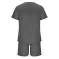 thumbnail image 4 of Casual Sport Set for Men Short Sleeve Crewneck T Shirt and Shorts Drawstring Solid Color Athletic Sportswear Tracksuit Sets, 4 of 5