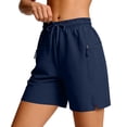thumbnail image 6 of JYnXIANTI Shorts for Women Lightweight Elastic Waist Zipper Pockets Shorts Quick Dry Workout Athletic Shorts Summer Outfits, 6 of 7
