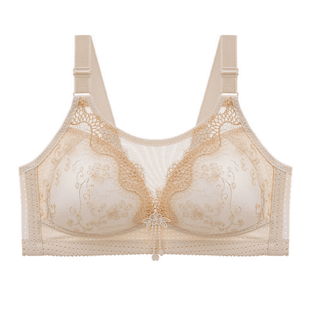Fulorrnie Bras for Women Plus Size Wirefree Lift Full Coverage Seamless Yoga Sports Workout Gym Multiway Comfort Bra Beige 36