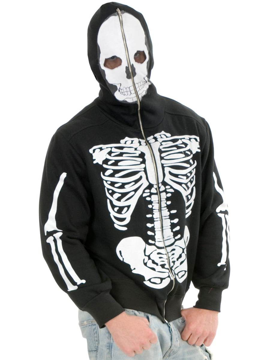 Black//White Charades Skeleton Hoodie Childrens Costume Sweatshirt Small