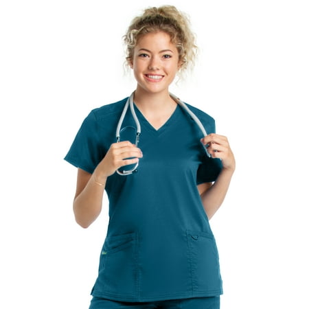 Landau ProFlex Tailored Fit Comfort Stretch 3-Pocket Scrub Top for Women 4160