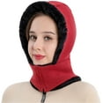 thumbnail image 3 of Muryobao Felmale Women Balaclava Beanie Fleece Hood Cycling Ski Thermal Face Cover Hat Winter Warm Cap Scarf for Cold Weather Wine Red, 3 of 6