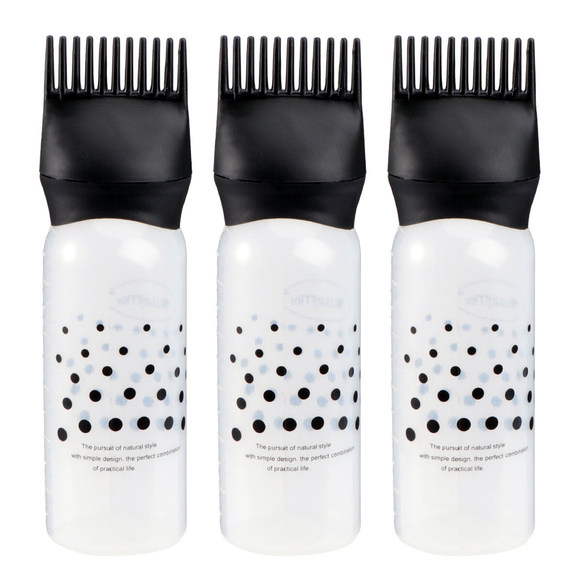 3pcs Colorful Hair Dye Bottles Hairdressing Hair Applicator with Scale
