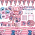 thumbnail image 2 of Conjunto de suministros para fiesta temática de Lilo y Stitch, cartel de feliz cumpleaños, decoración para pastel, globos 3D, Baby Shower, recuerdos de fiesta para niños y niñas, 2 of 4