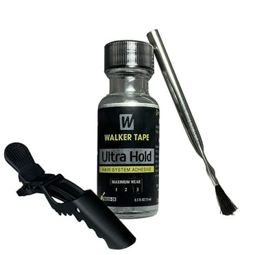 Ultra Hold Hair System Adhesive 0.5oz with Brush Applicator and Hair Clip Saver Pack