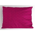 thumbnail image 1 of Hot Pink Pillow Sham Honeycomb Pattern Nature Inspired Design with Monochrome Color Scheme Print, Decorative Standard Queen Size Printed Pillowcase, 30 X 20 Inches, Hot Pink Black, by Ambesonne, 1 of 2
