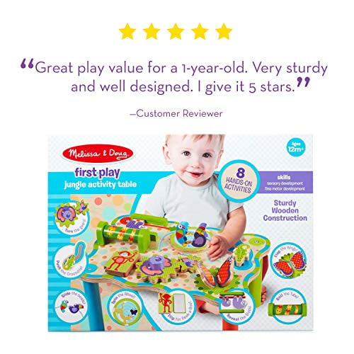 Melissa Doug First Play Jungle Wooden Activity Table (Sturdy