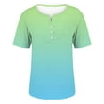 thumbnail image 3 of Baberdicy Basic Button-Down T-Shirt - Women's Solid Color Casual Short Sleeve Top, Comfortable Crew Neck Everyday Essential Tee (Mint Green | M), 3 of 7
