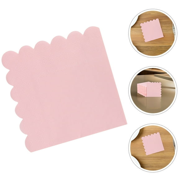 ELAYARD 100pcs Scalloped Disposable Paper Napkins for Dinner Table Setting and Party Use