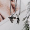 thumbnail image 4 of Couple Astronaut Pendants, Magnetic Couple Pendants Vintage Necklace Valentine's Day Gift (Proximity Will Attract) 3 Love 1, 4 of 4